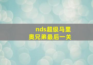 nds超级马里奥兄弟最后一关