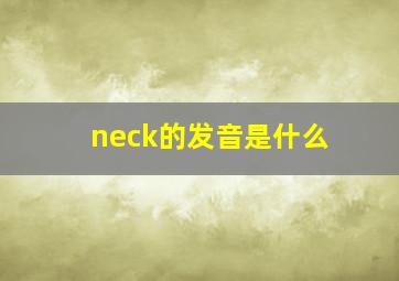 neck的发音是什么