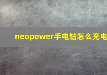 neopower手电钻怎么充电