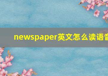 newspaper英文怎么读语音