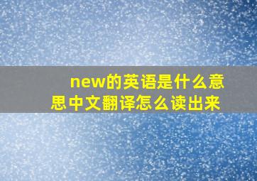 new的英语是什么意思中文翻译怎么读出来