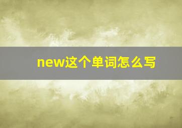 new这个单词怎么写