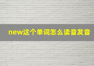 new这个单词怎么读音发音