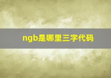 ngb是哪里三字代码