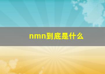 nmn到底是什么