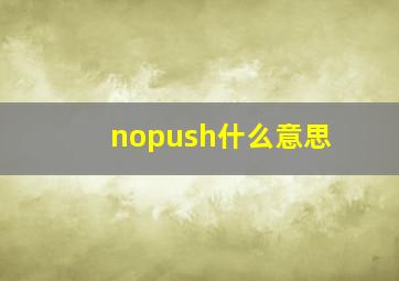 nopush什么意思