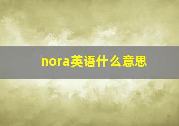 nora英语什么意思