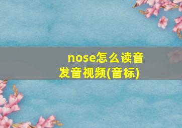 nose怎么读音发音视频(音标)