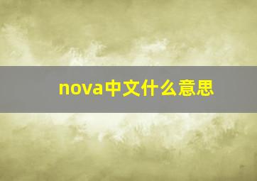 nova中文什么意思