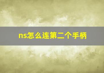 ns怎么连第二个手柄