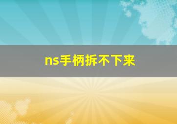 ns手柄拆不下来