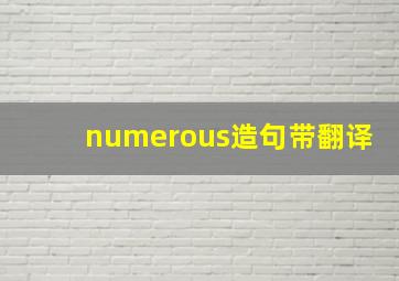 numerous造句带翻译