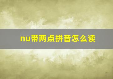 nu带两点拼音怎么读