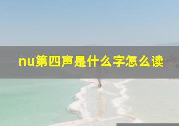 nu第四声是什么字怎么读