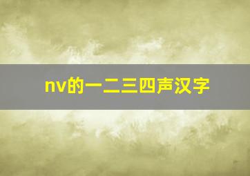 nv的一二三四声汉字