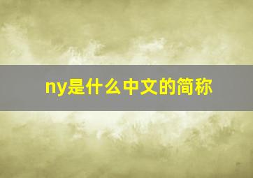 ny是什么中文的简称