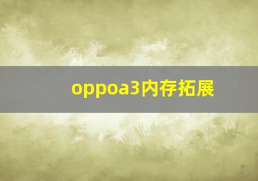 oppoa3内存拓展