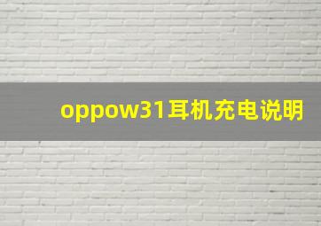 oppow31耳机充电说明