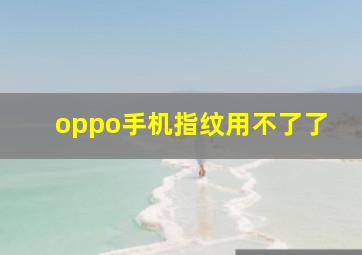 oppo手机指纹用不了了