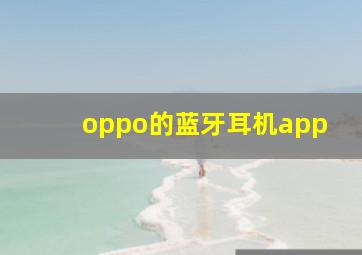 oppo的蓝牙耳机app