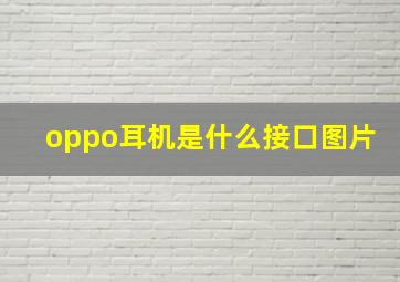 oppo耳机是什么接口图片