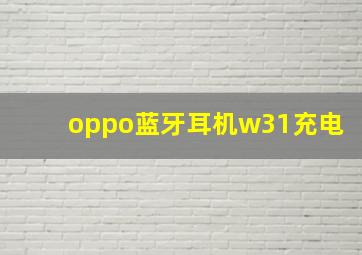 oppo蓝牙耳机w31充电