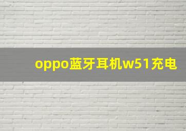 oppo蓝牙耳机w51充电