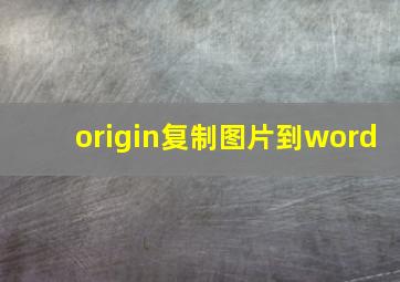 origin复制图片到word