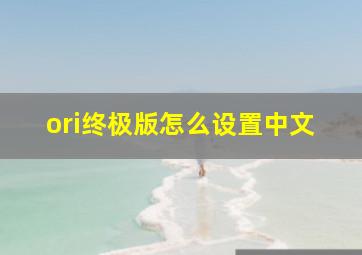 ori终极版怎么设置中文