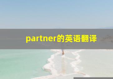 partner的英语翻译