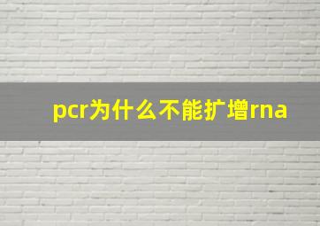 pcr为什么不能扩增rna