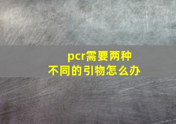 pcr需要两种不同的引物怎么办