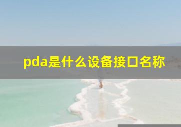 pda是什么设备接口名称