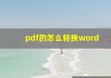 pdf的怎么转换word