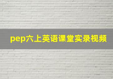 pep六上英语课堂实录视频