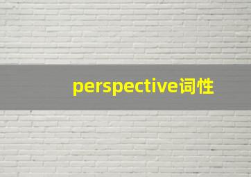 perspective词性