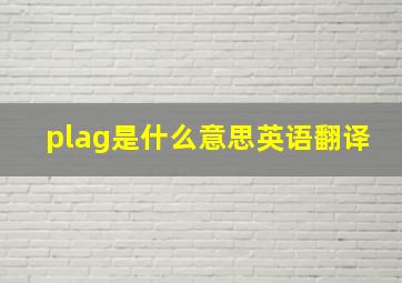 plag是什么意思英语翻译