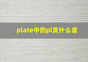 plate中的pl发什么音