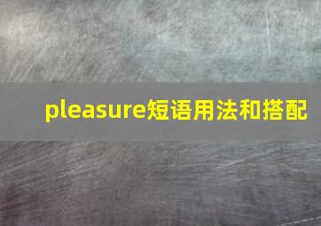 pleasure短语用法和搭配