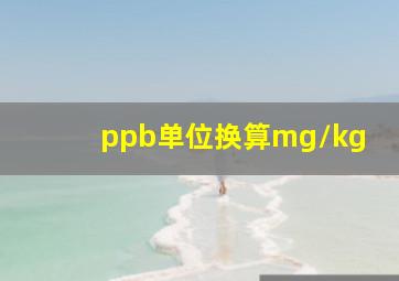 ppb单位换算mg/kg