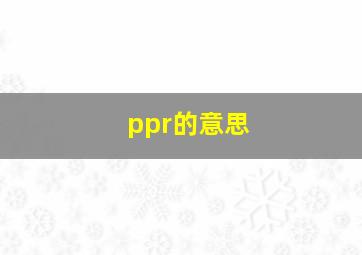 ppr的意思