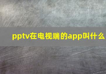 pptv在电视端的app叫什么