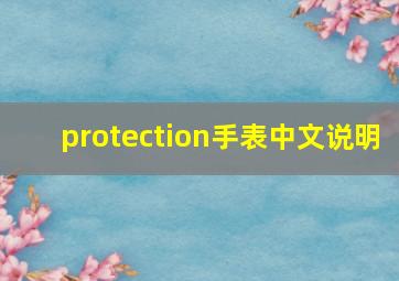 protection手表中文说明