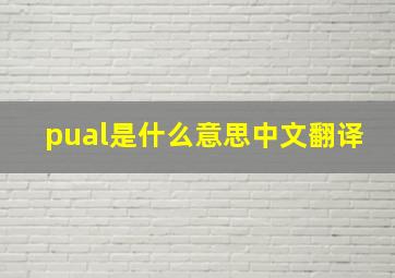 pual是什么意思中文翻译