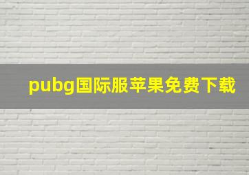 pubg国际服苹果免费下载