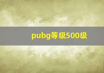 pubg等级500级