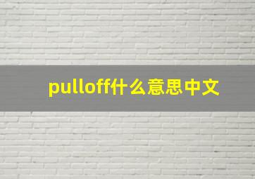 pulloff什么意思中文