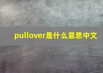 pullover是什么意思中文