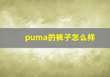 puma的裤子怎么样