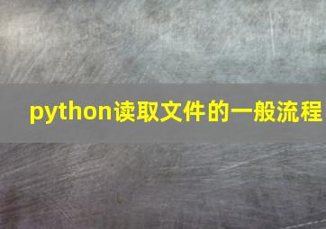 python读取文件的一般流程